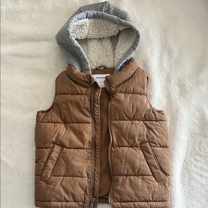 Old Navy Toddler Puffer Vest with Gray Hood